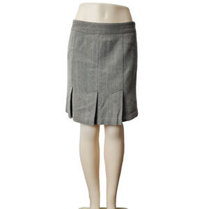Ann Taylor women's black striped pleated skirt size 6